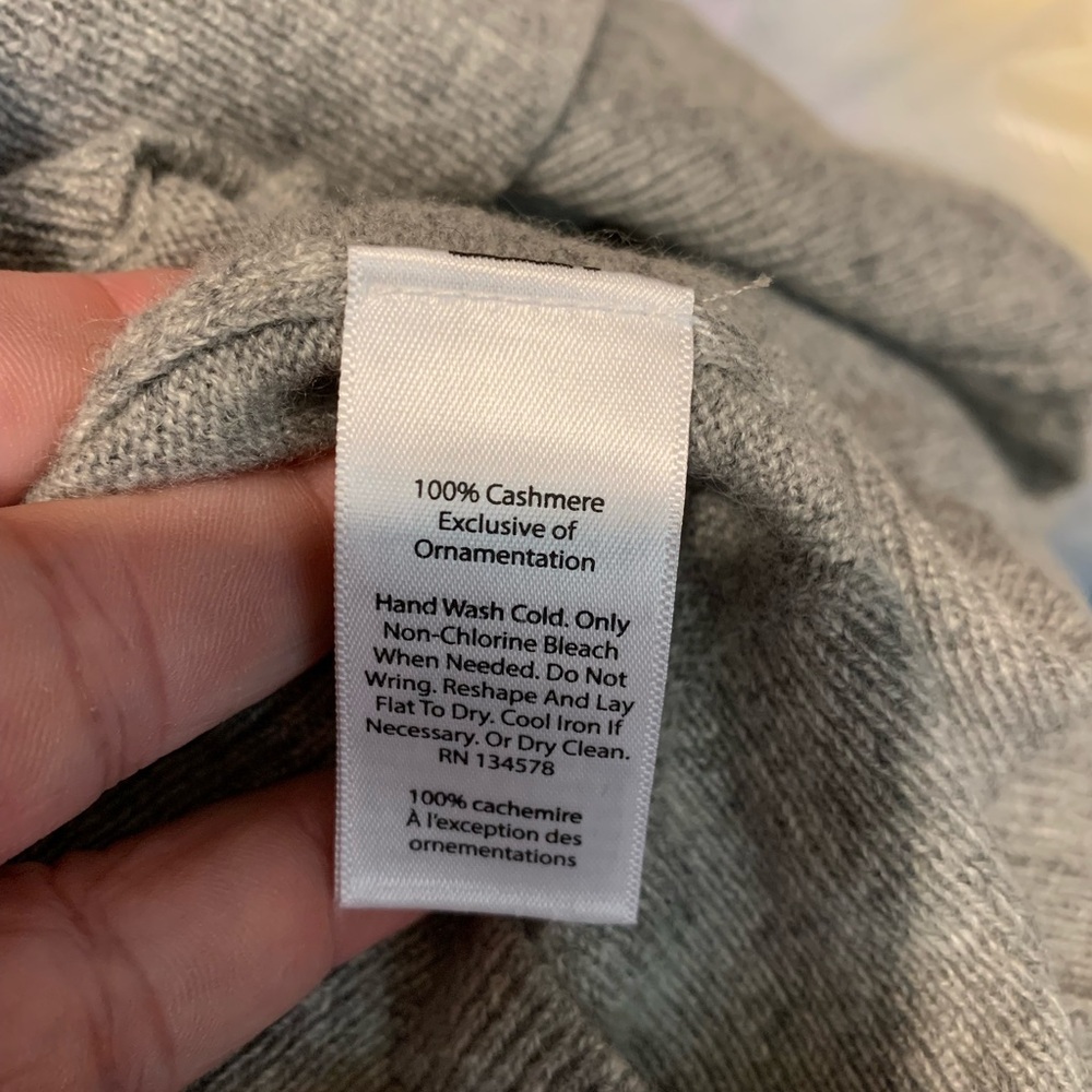 Vineyard Vines Women 100% Cashmere Cowl Neck Pullover Sweater Gray M 2E000023 - Picture 4 of 5